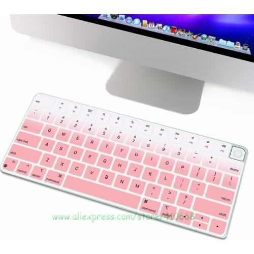 Silicone US Layout Keyboard Skin Protector Desktop PC For Apple Magic Wireless keyboard Cover (2021 Release) A2450 A2449 IMAC