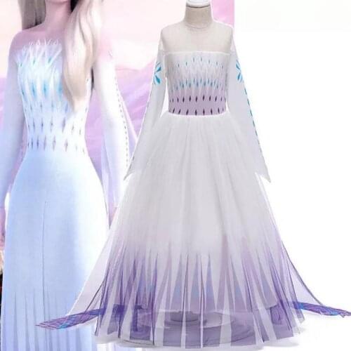Snow Queen 2 Cosplay Elsa Anna Girls Dress Summer Casual Mesh Princess Dress Party Performance Costume 4-12 Years Kids Dresses