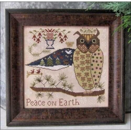 Owls Night 38-36 pink fabric Counted Cross Stitch 18CT DIY Chinese Cross Stitch Kits Embroidery Needlework Sets