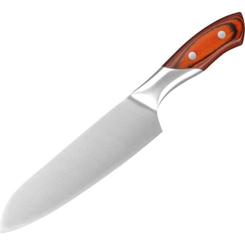 Cutlery Santoku Knives Germany 4Cr13 Chef Knife Razor Sharp Stainless Steel Kitchen Chefs Knives High Carbon 58HRC Blade Wood