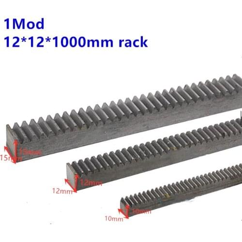 1Pc 1Mod 12*12*1000mm rack straight teeth 1 Modulus High Precision Gear Rack steel Gear Rack Precision CNC Rack Toothed rack