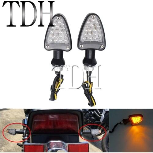 E-Mark Motorcycle LED Turn Signal Indicator Blinker Lamp Amber Flasher Light for Ducati Suzuki Cafe Racer Honda BMW Yamaha