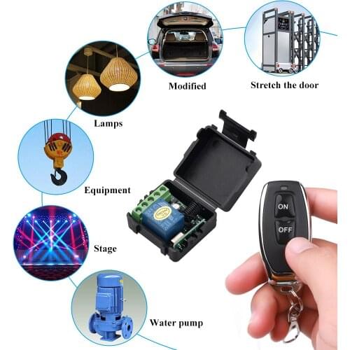 Smart Home 433Mhz DC 12V 1CH Wireless Remote Switch Relay Receiver Transmitter Remote Control Switch Module and RF Transmitter