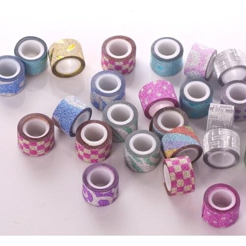 A bag=90pcs Chives glitter tapes color Dividing Stickers border masking adhesive paper washi tape DIY Scrapbooking Hand account