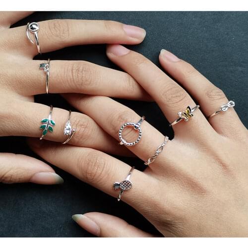 Real 925 Sterling Silver Zircon Round Triangle Cross Adjustable Ring For Fashion Women Geometric Fine Jewelry Punk Accessories