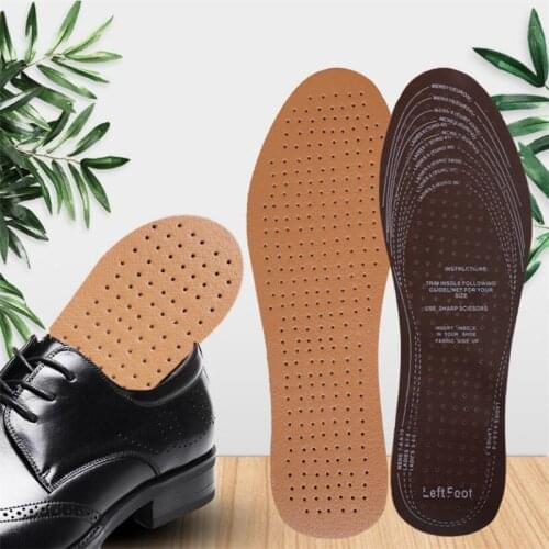 1Pair Ultra Thin Breathable Leather Shoe Insoles Large Size Absorb Sweat Deodorant Replacement Inner Soles Shoe Insole Pads