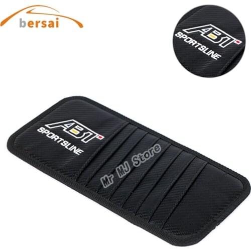 1pcs Carbon fiber Sunshade Storage Bag car Sun visor CD For ABT VW Audi Skoda car styling Auto accessories Anti-Glare Dazzling