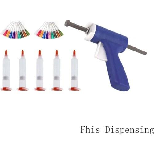 10ml Manual Syringe Gun Single Liquid Glue Gun 10cc 10cc Cones Combination(Blue)