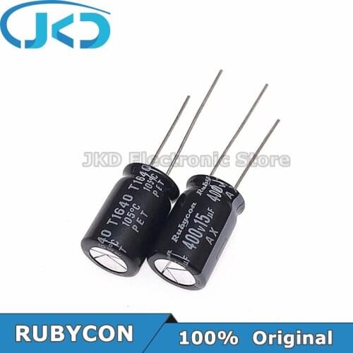 10pcs RUBYCON 15UF 400V 10*16mm 105℃ 15UF400V 400V15UF 10x16mm Aluminum Electrolytic Capacitor