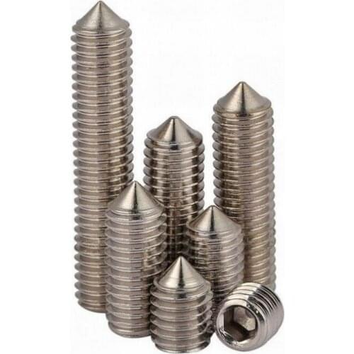 20pcs Hex hexagon socket set screw cone point grub screw M3 M4 M5 M6 304 stainless steel set screw