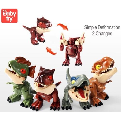 2020 Cute Dinosaurs Transform Robot Action Figure Juguetes Boys Gifts Jurassic Park World for Kids Children Educational Toys