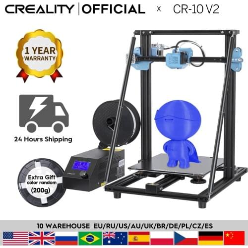 CREALITY 3D Printer CR-10 V2 Printer Large Printing Siz Silent Mainboard Resume Printing with Mean well Power Supply