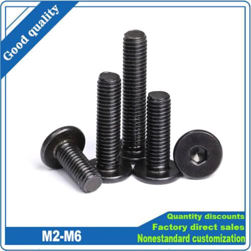 5/20pcs CM M4 M5 M6 Black 304 Stainless Steel Hex Hexagon Socket Ultra Thin Flat Wafer Head Screw Bolt for Laptop 5/50pcs