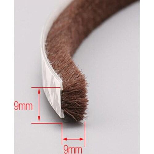 5m-10m 9mm x 9mm door window weather wind seal brush self adhesive weather strip