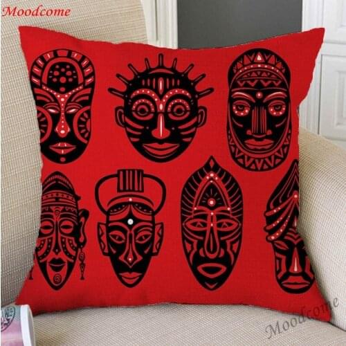 African Woman Girl Oil Painting Sofa Throw Pillow Case For Home Decoration Africa Culture Animals Elephant Linen Cushion Cover