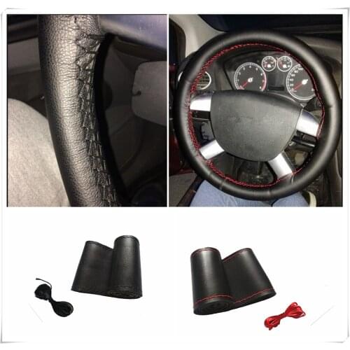 Car shape microfiber leather hand sewing steering wheel cover 38cm for Volkswagen VW polo passat b5 b6 CC golf jetta mk6 tiguan