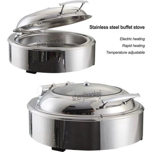 Stainless steel buffet stove Electric heating hotel buffet tableware Temperature adjustable Restaurant insulation furnace 220v