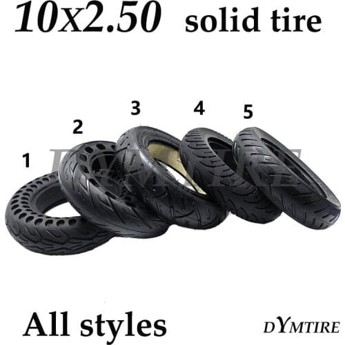 10x2.50 Solid Tire for Electric Scooter 10 Inch Front and Rear Wheel Explosion-Proof Stab-Proof Tubeless Tyre