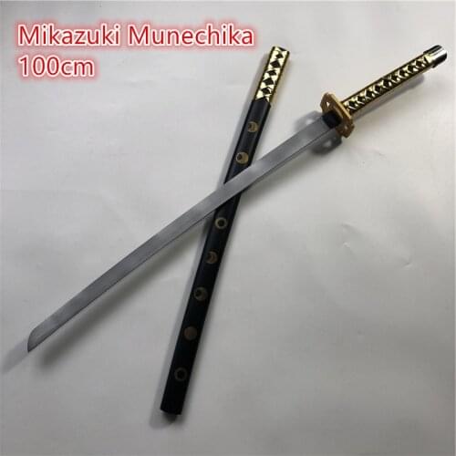 Wooden Sword Weapon Roronoa Zoro Anime Cosplay Mikazuki Munechika Wood Ninja Knife Samurai Sword Prop Toys for teens 100cm