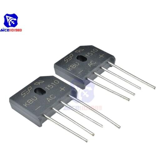 10PCS/Lot Bridge Rectifier Diode KBU1510 SIP-4 15A 1000V Single Phase Bridge Rectifier Original Integrated Circuit