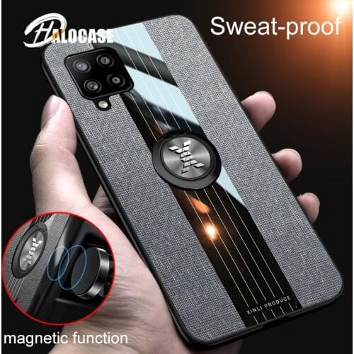 For Samsung Galaxy A42 5G Case Shockproof Car Holder Ring Magnet Case for Galaxy A12 5G TPU Leather Protector Cover Capa Funda