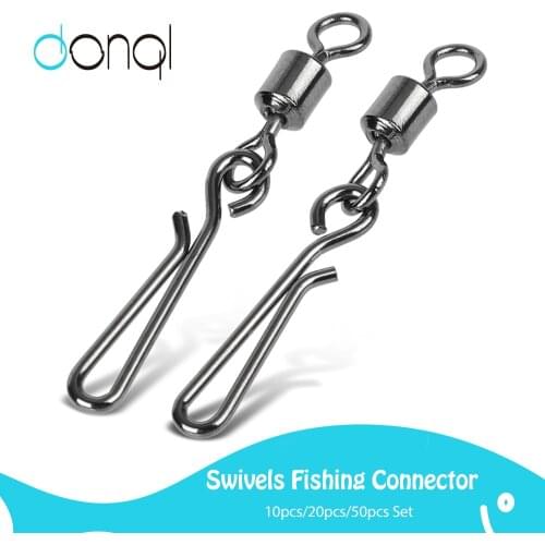 DONQL Swivels Fishing Connector Interlock Pin Snap 2#-10# Rolling Swivel For Fishhook Lure Fishing Hook Carp Fishing Tool