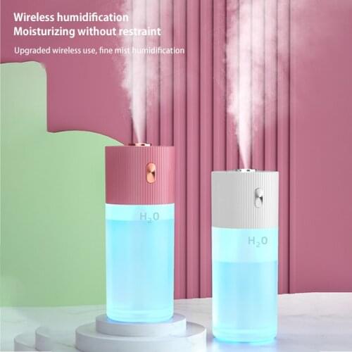 ELOOLE Portable Humidifier Color 280ml Sprayer Water LED Night Lamp Mini Air Humidifier Car USB Fogger Mist Maker Oil Diffuser