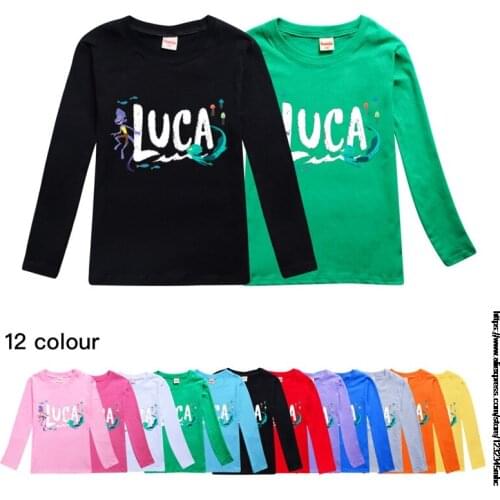 T Shirt Kids Basic TShirt Boys Fall Clothes Children Casual New movie Luca T-shirt Toddler Girls Long Sleeve Tops