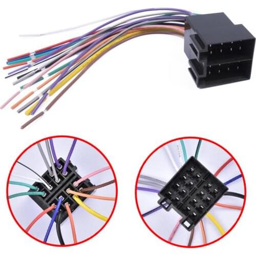 Car MP5 DVD Player Power Cable Female ISO Radio Wire Wiring Harness Adapter Connector Car Adaptor Plug For VW Citroen Audi