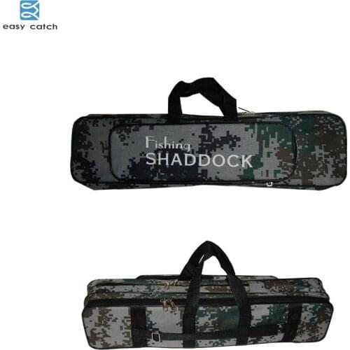 Camo Portable Foldable Fishing Rod Carrier Fish Pole Tools Storage Bag Case