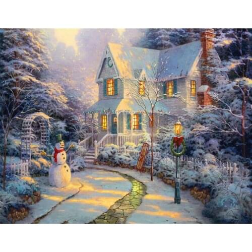 Beautiful House 5d Full Square Christmas Diamond Mosaic Diamond Painting Cross Stitch Diamond Embroidery Painting Home Decor