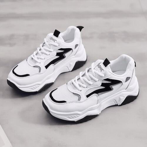 Women casual shoes fashion Light Breathable mesh lace up flat shoes wedges Platform women black sneakers 2020 female footwear