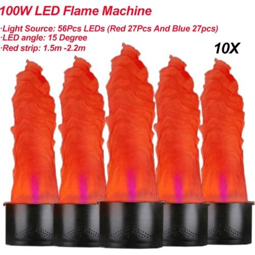 10Pcs/Lot Stage DJ Effect LED Lamp Silk 2.2meter Red and Blue Fake Simulative Fire Flame Lighting Artificial Flame Blow Machine