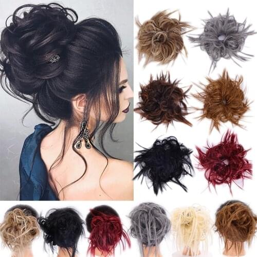 LUPU Messy Hair Bun Scrunchie Chignon For Women Synthetic Hair Extensions Hairpieces Heat Resistant Donut Wrap Ponytai