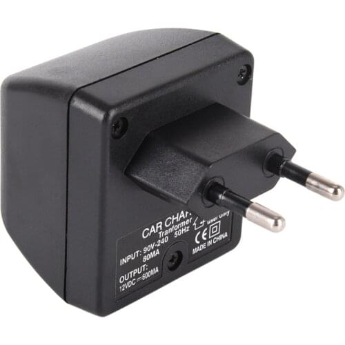 Power Converter Adapter 90V-220V AC Wall Power To 12V DC Car Cigarette Lighter Socket Charger black
