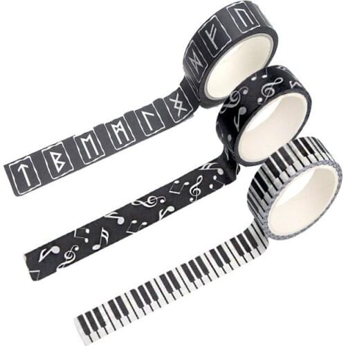 Music Note Washi Tape Adhesives Tapes Musical Masking Stickers Book Notebook Tearable Decorative Stationery Sticky Lable Paper