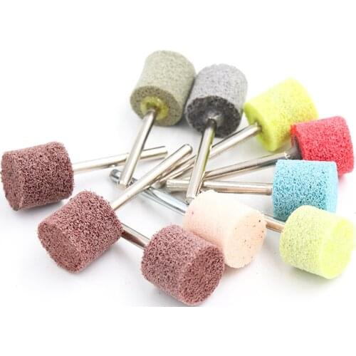 5pcs 3.0mm Shaft Mounted Nylon Grinding Head Non-woven Unitized Polishing Wheel Drill Dremel Rotary Tools