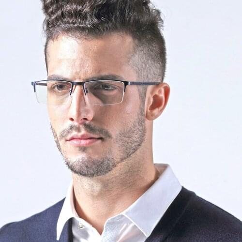 2018 New Half frames titanium glasses frame men Myopia Eyewear Finished Women prescription Myopia Eyeglasses Frame