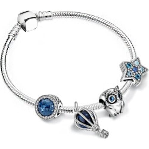 New Auspicious Owl Crystal Pendant Charm Lady Bracelet, Holiday Birthday Valentines Day New Year Gift, Brand Bracelet Gifts