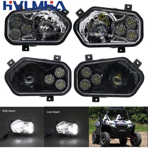 OEM Left & Right Hand ATV POLARIS RZR LED Headlight Kit H4 High Low Headlight Headlamp For POLARIS RZR 570 S 4 800 XP 900 Led