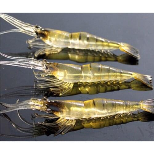 WHole Sale 500pcs/lot 5cm Shrimp Fishing Simulation Soft Prawn Lure Hook Tackle Bait Sea Fishing Lures With Hooks