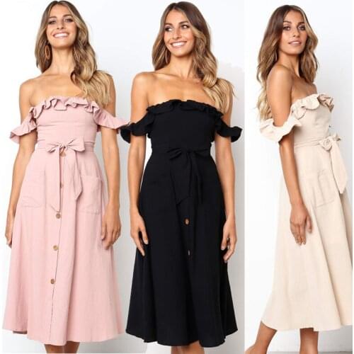 Oufisun Summer Dresses With Buttons