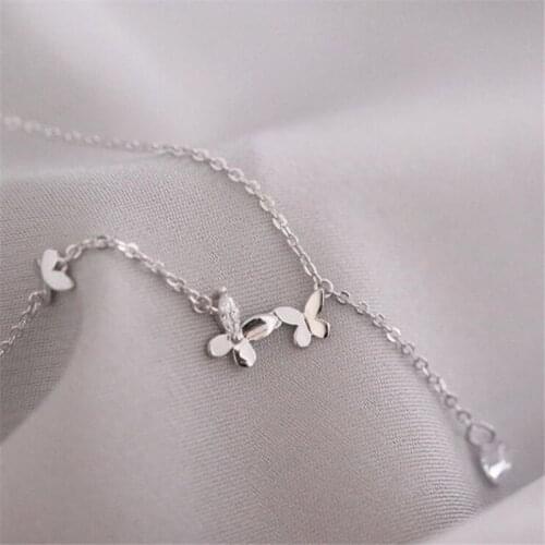 Season Gate 925 Sterling Silver Chain Butterfly Choker Delicate Gift Necklace for women SN073