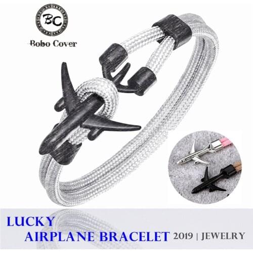 Casual Sporty Aircraft Survival bracelet men femme Couple Plane anchor bracelets Lucky Gifts Chain 550 Paracord Bangles homme