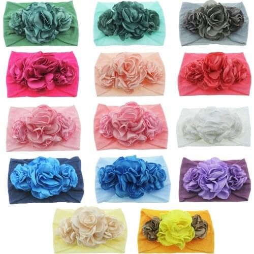 Yundfly Newborn Toddler Baby Girls Head Wrap Burning Flowers Knot Turban Headband Hair Accessories Birthday Gifts