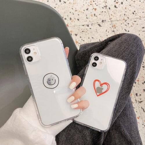 Transparent shockproof Funny Heart Love soft silicon phone case for apple iphone 12 MiNi 7 8 X XS XR MAX 11 Pro Plus SE 10 cover