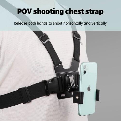 Adjustable Phone Clip Holder with Gopro Chest Belt/ Head Strap for iPhone Samsung Huawei xiaomi smartphone for Outdoor Sports