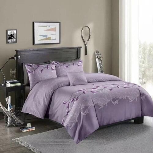 Luxury Floral Printed Gray Duvet Cover Set King Size Bedding Set Single Double Queen Quilt Cover Pillow case 2/3 PCS