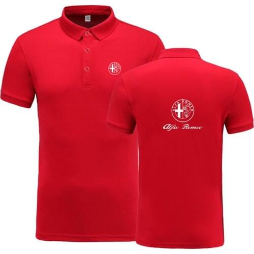 New Summer Short-sleeve Polo Homme High Quality Cotton Fashion Alfa Romeo logo Print Polo Shirt Casual Business Camisa Polo