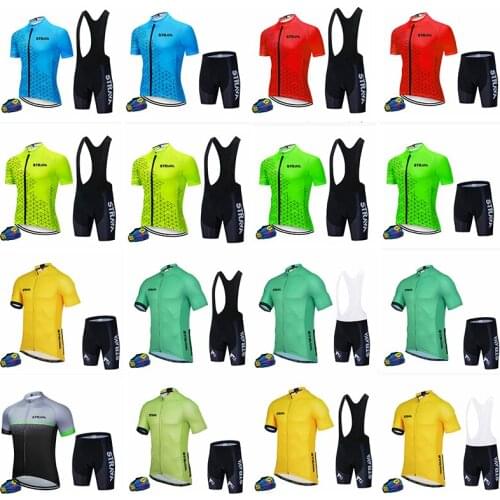 Sports bike Set Cycling Suit Cycling Jersey Set 2020 summer Pro Team STRAVA Bicycle Cycling Clothing Bike Clothes Men Mountain